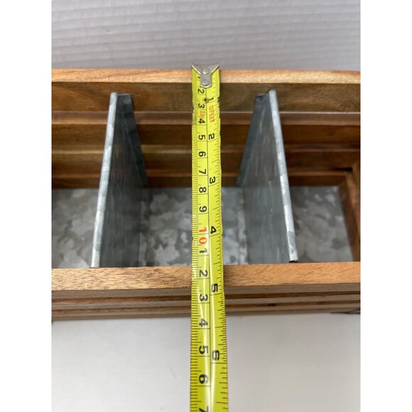 Wooden Utensil Caddy Crate with 3 Sections New WithOut Tags! - Picture 5 of 9